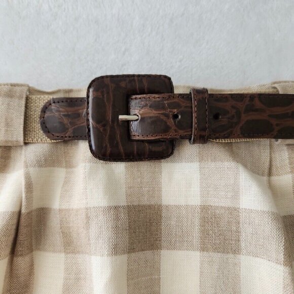 Vtg 70s Plaid Skirt Set Sz 10 Tan Jacket Union Made Linen JH Collectibles ILGWU - Picture 14 of 16